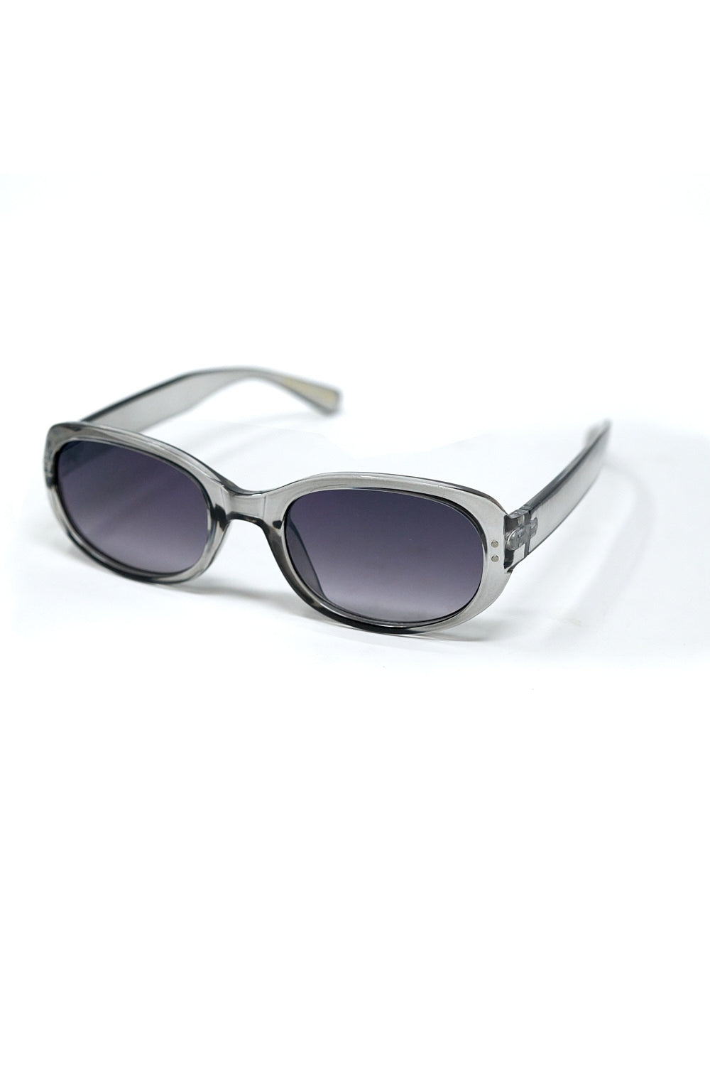 Lunettes de soleil ovales surdimensionnées en acrylique gris