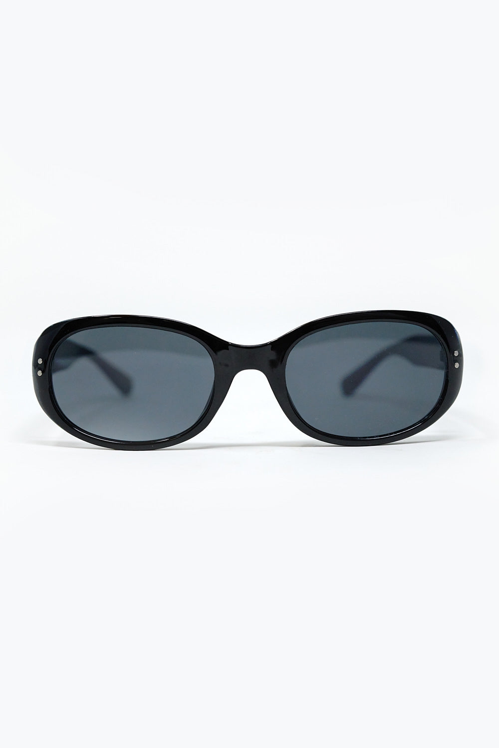 Lunettes de soleil ovales surdimensionnées en acrylique noir