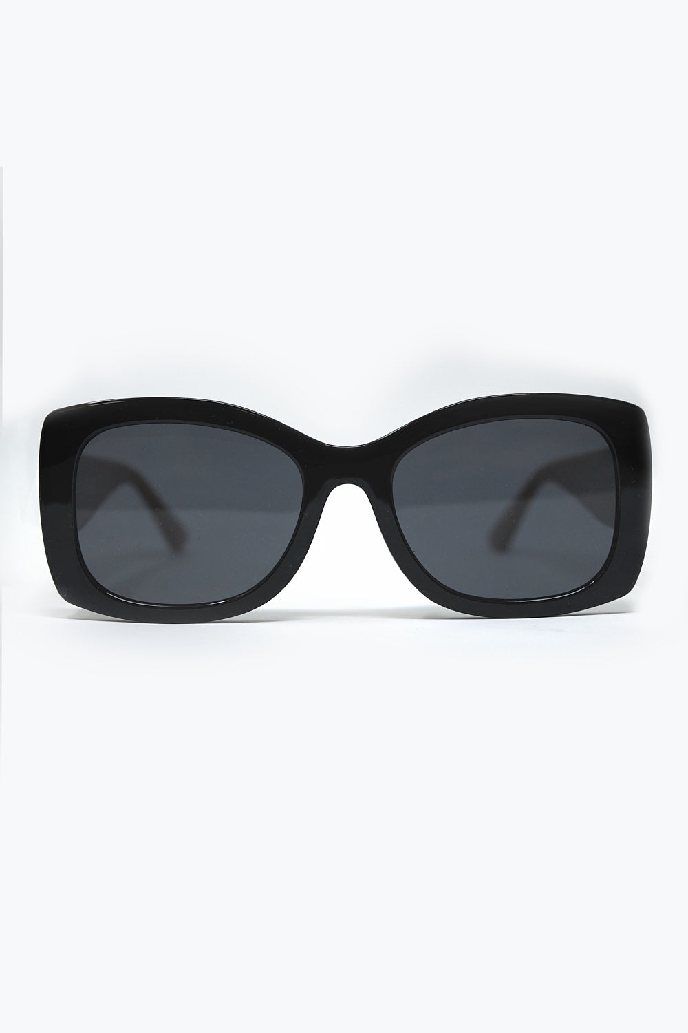 Lunettes de soleil ovales surdimensionnées noires en acétate
