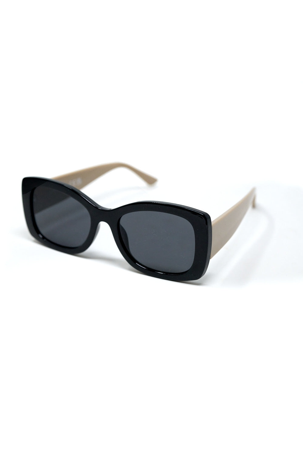 Lunettes de soleil ovales surdimensionnées noires en acétate