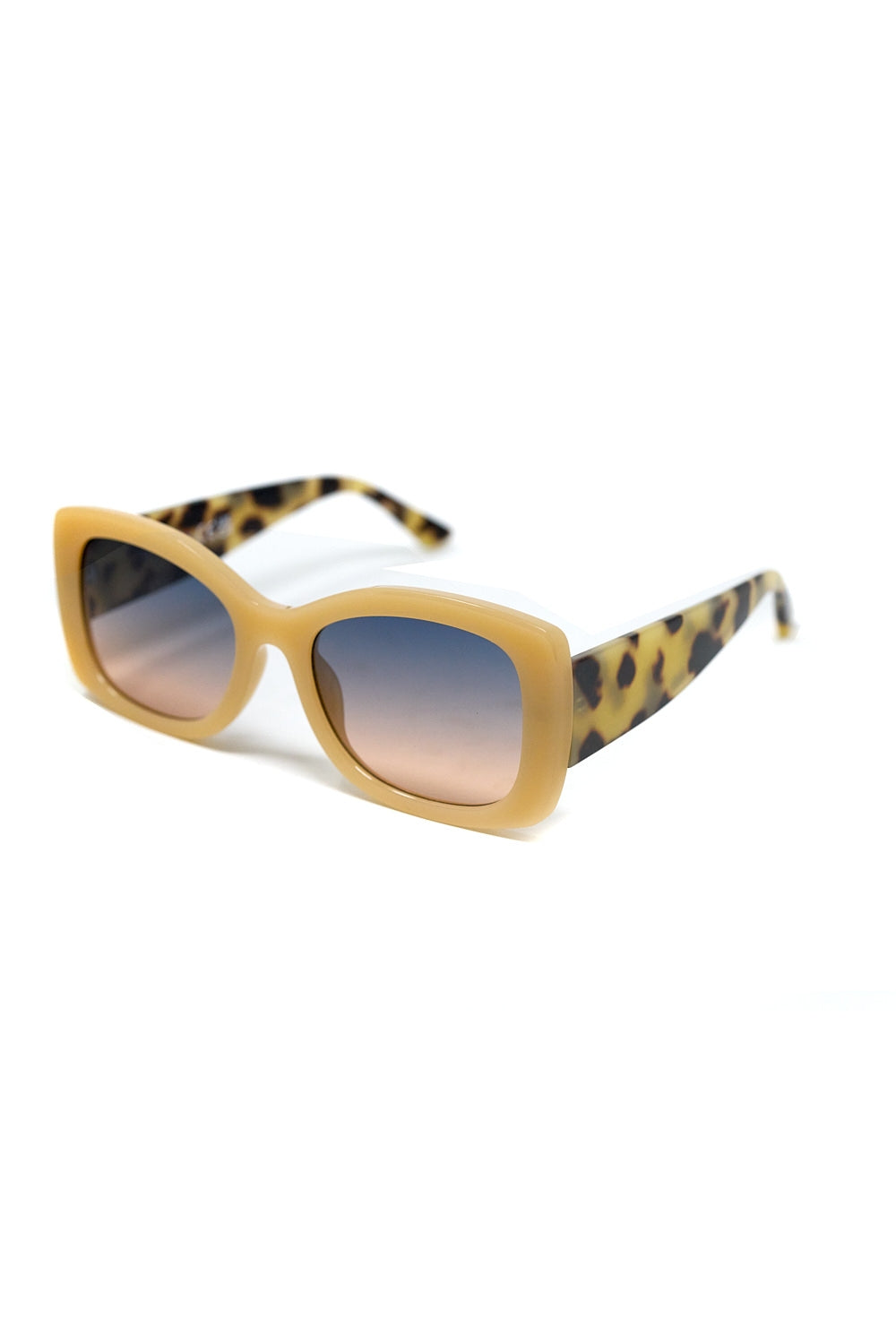 Lunettes de soleil ovales surdimensionnées en acétate beige