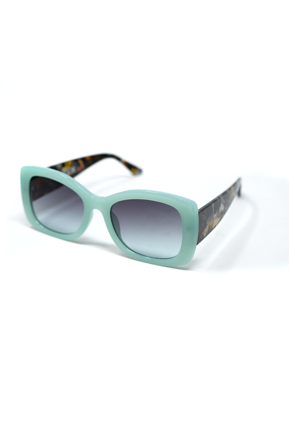 Lunettes de soleil ovales surdimensionnées en acétate vert menthe