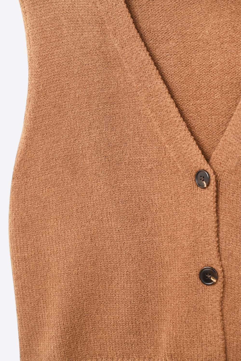 Gilet court en tricot marron chocolat