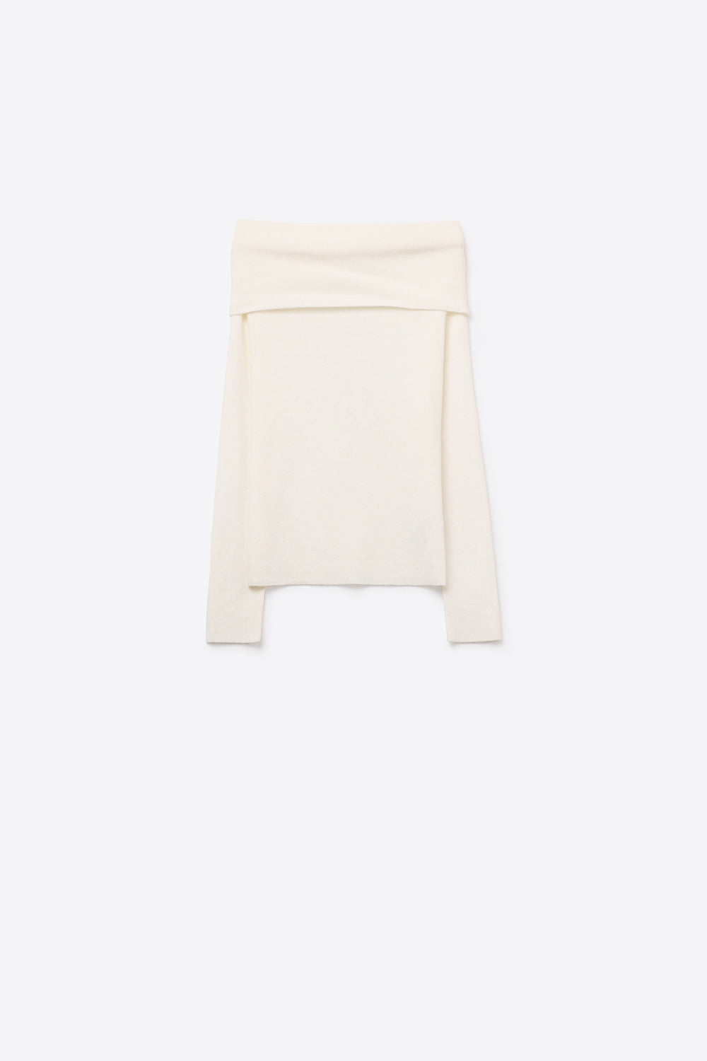 Top en tricot à encolure bateau et épaules courtes en blanc