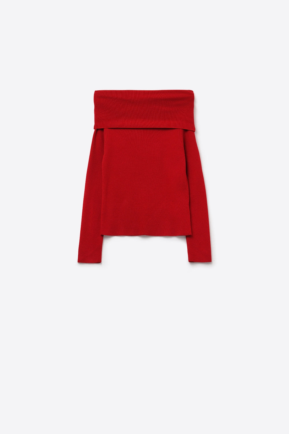 Top chic en tricot rouge à épaulettes