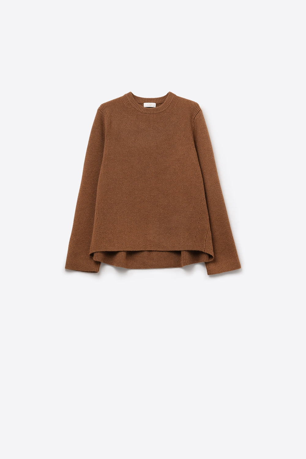 Pull en tricot confortable côtelé camel