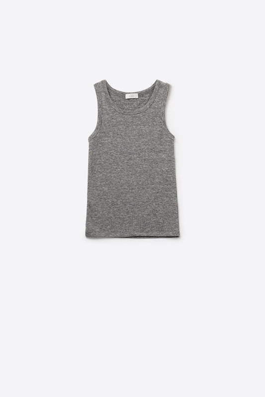 Débardeur de base en tricot super doux en gris