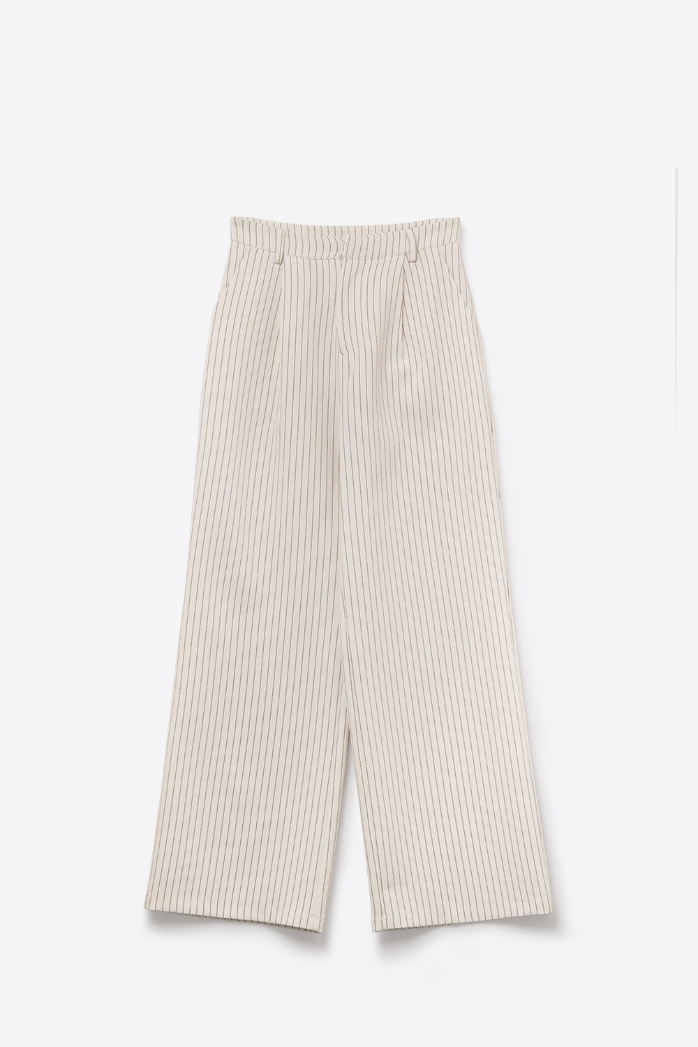 Pantalon large à rayures chic de couleur crème avec coupe doublée
