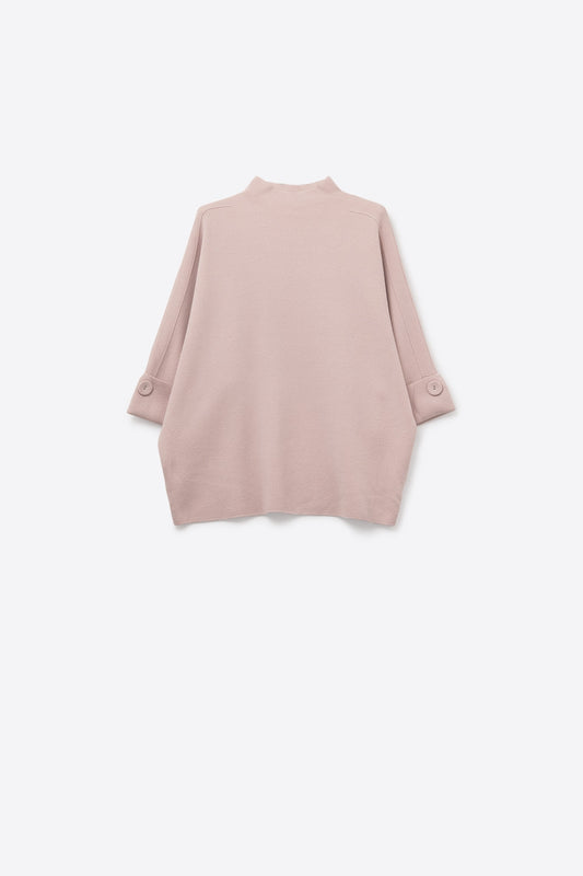 Pull en maille rose avec détails de boutons