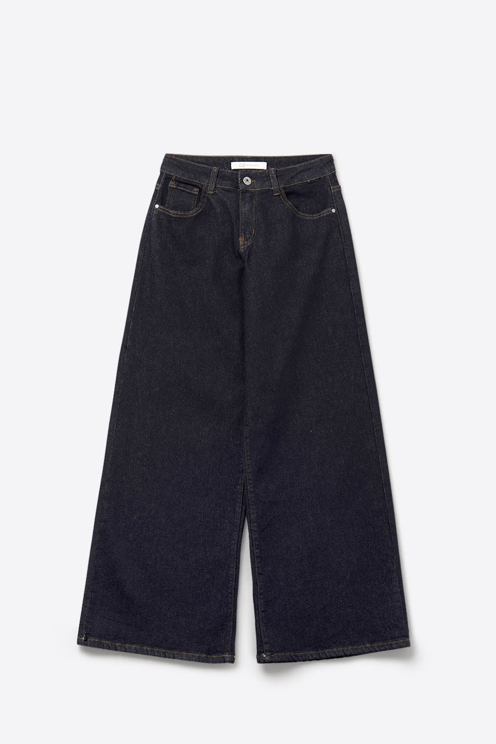 Jeans à jambe large Dark Wash avec surpiqûres contrastées