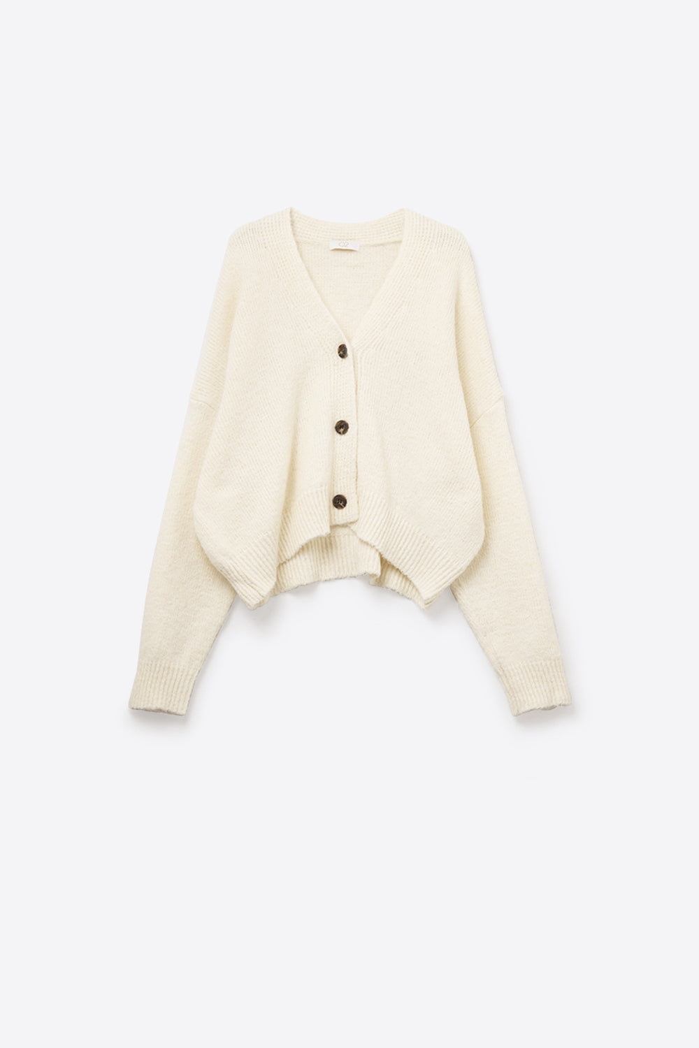 Cardigan boutonné Basic Cream à col en V