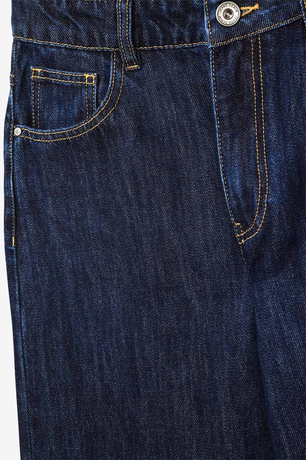 Jeans baggy à jambe droite bleu foncé tendance
