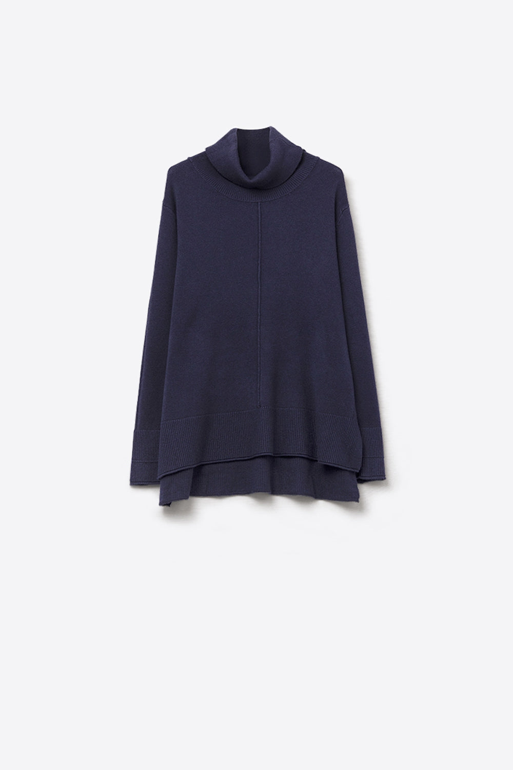 Pull oversize à col roulé en marine