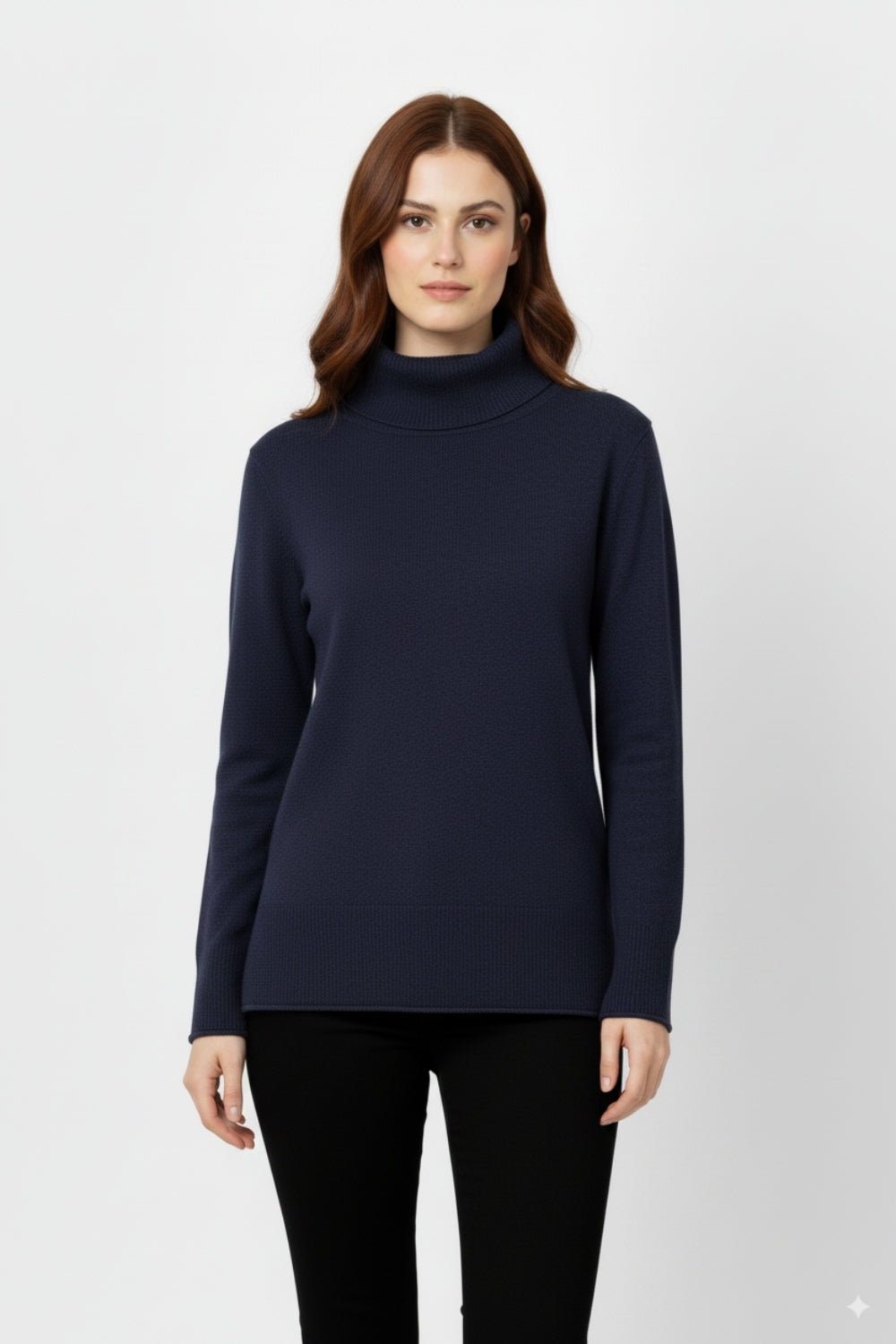 Pull oversize à col roulé en marine