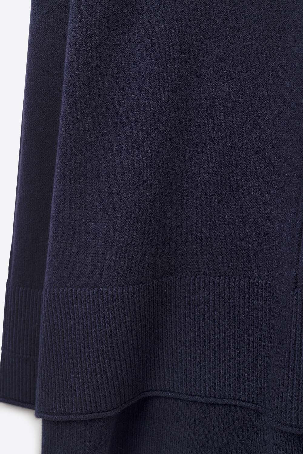 Pull oversize à col roulé en marine