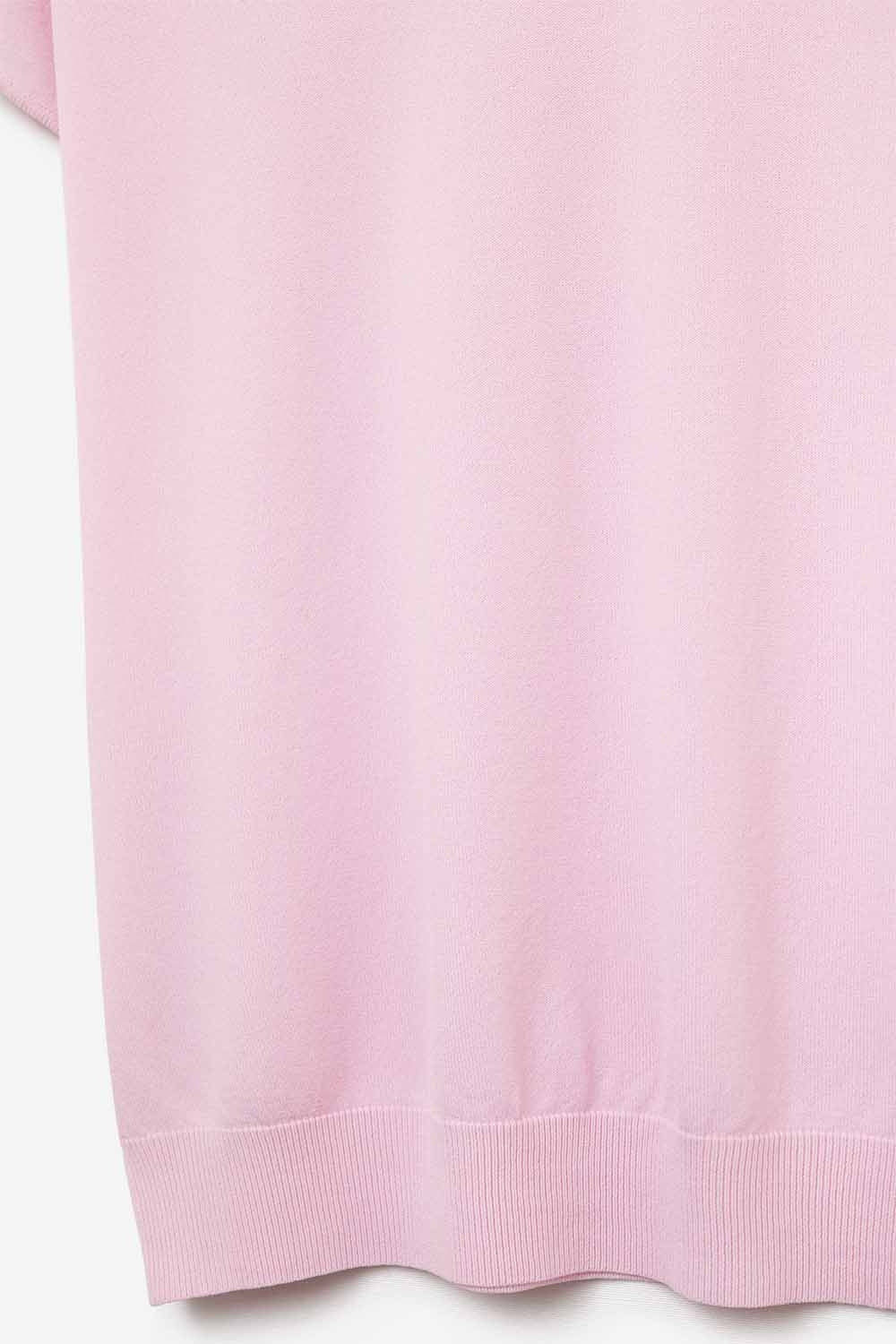 Pull décontracté à col bateau et manches tombantes en rose bébé