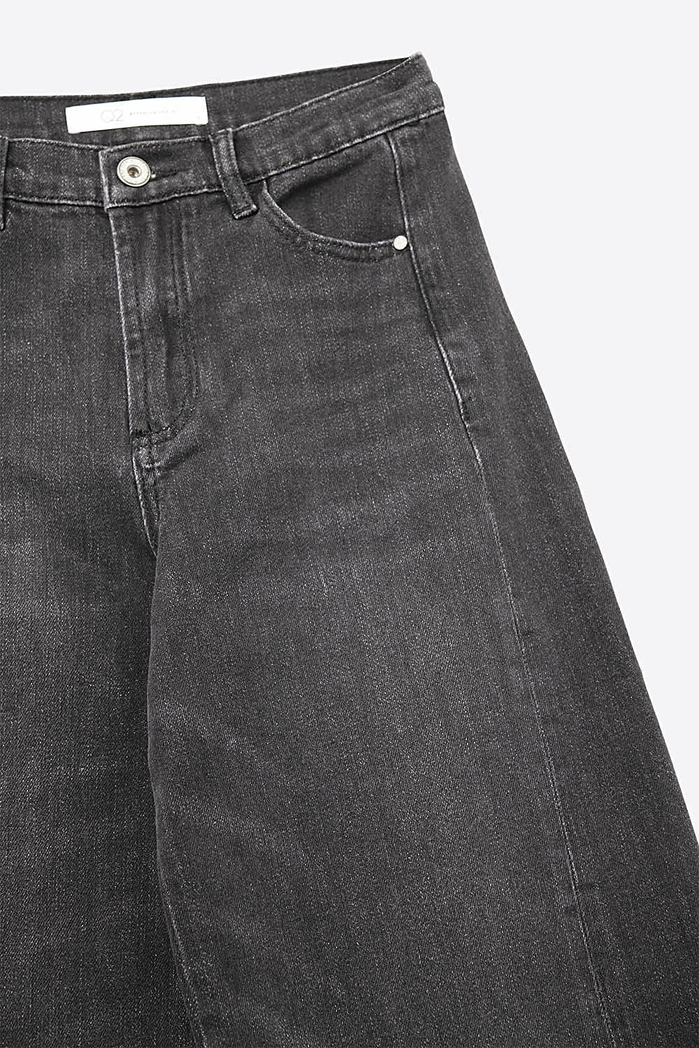 Jean noir délavé à jambes extra larges en denim lavé vintage