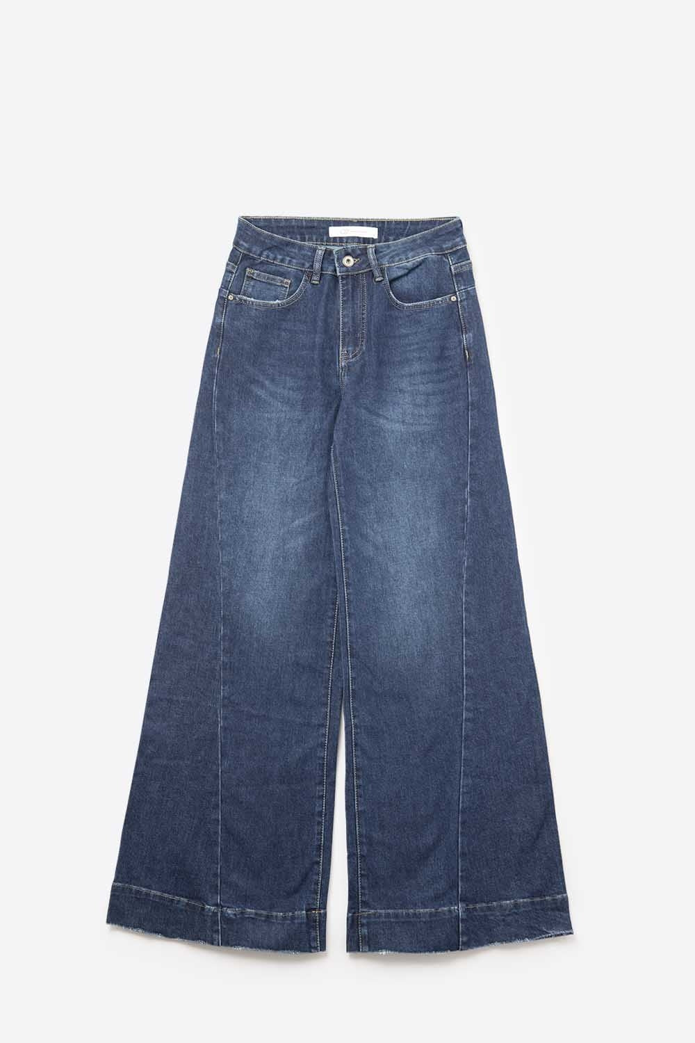 Jeans bleu foncé avec jambe extra large