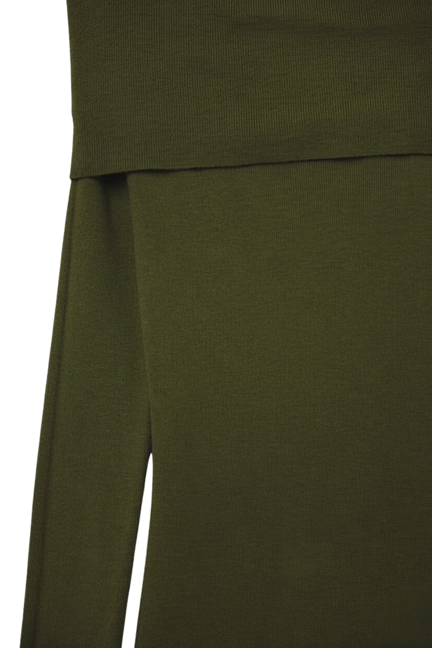 Robe longue à larges bretelles en maille kaki