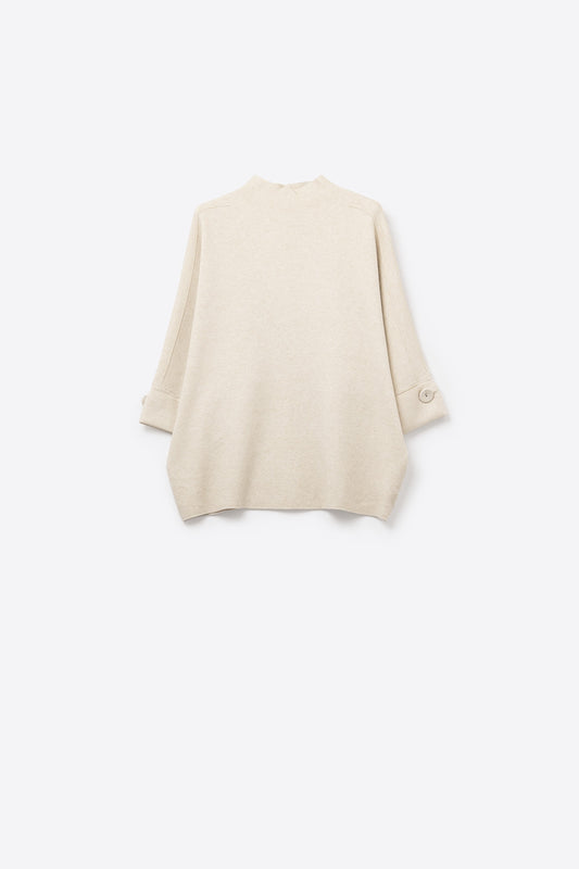 Pull en maille crème avec détails de boutons