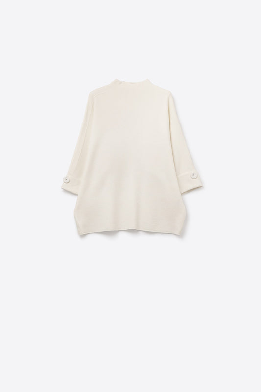 Pull blanc en tricot avec détails de boutons