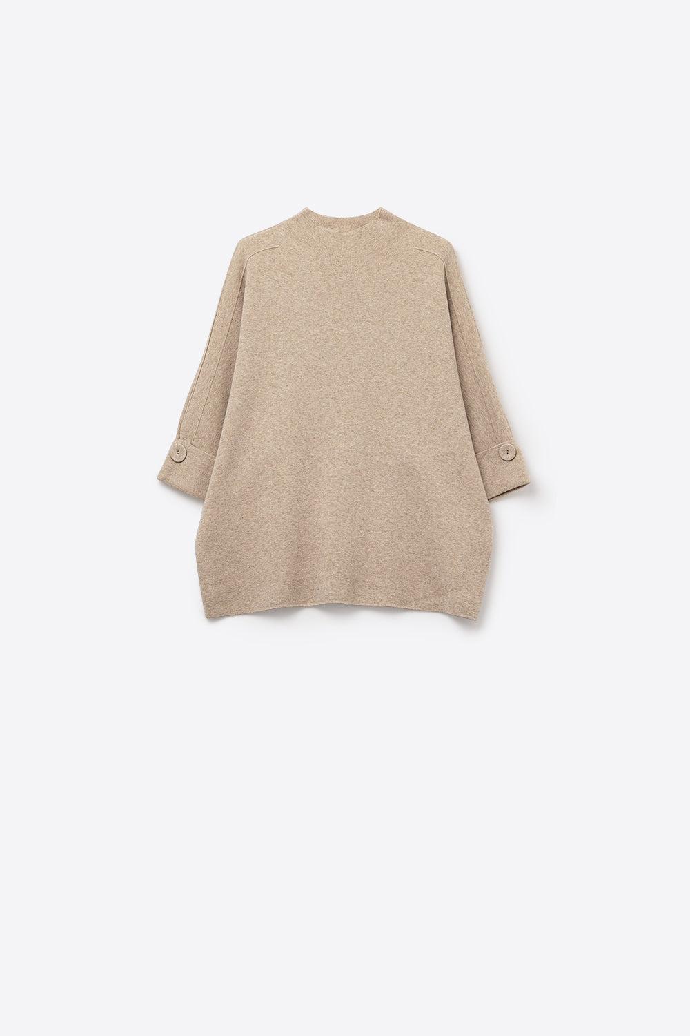 Chandail en tricot camel avec détails de boutons