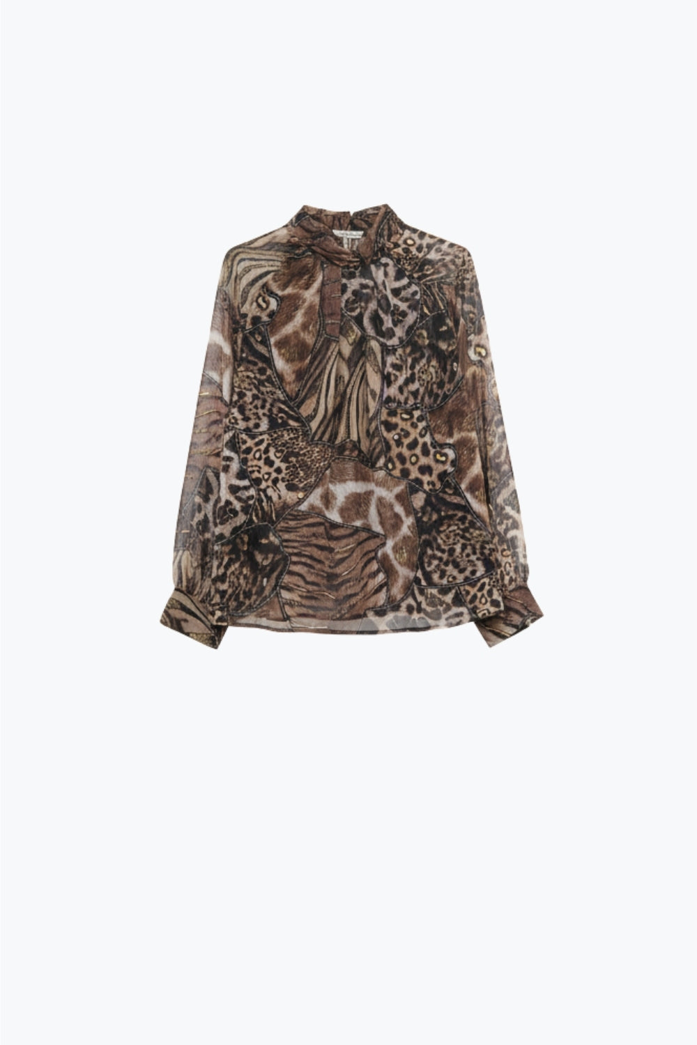blouse en mousseline de soie à imprimé animal