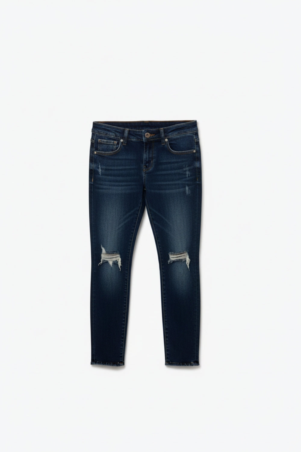 Jeans Dark Wash Distressed at the Knee