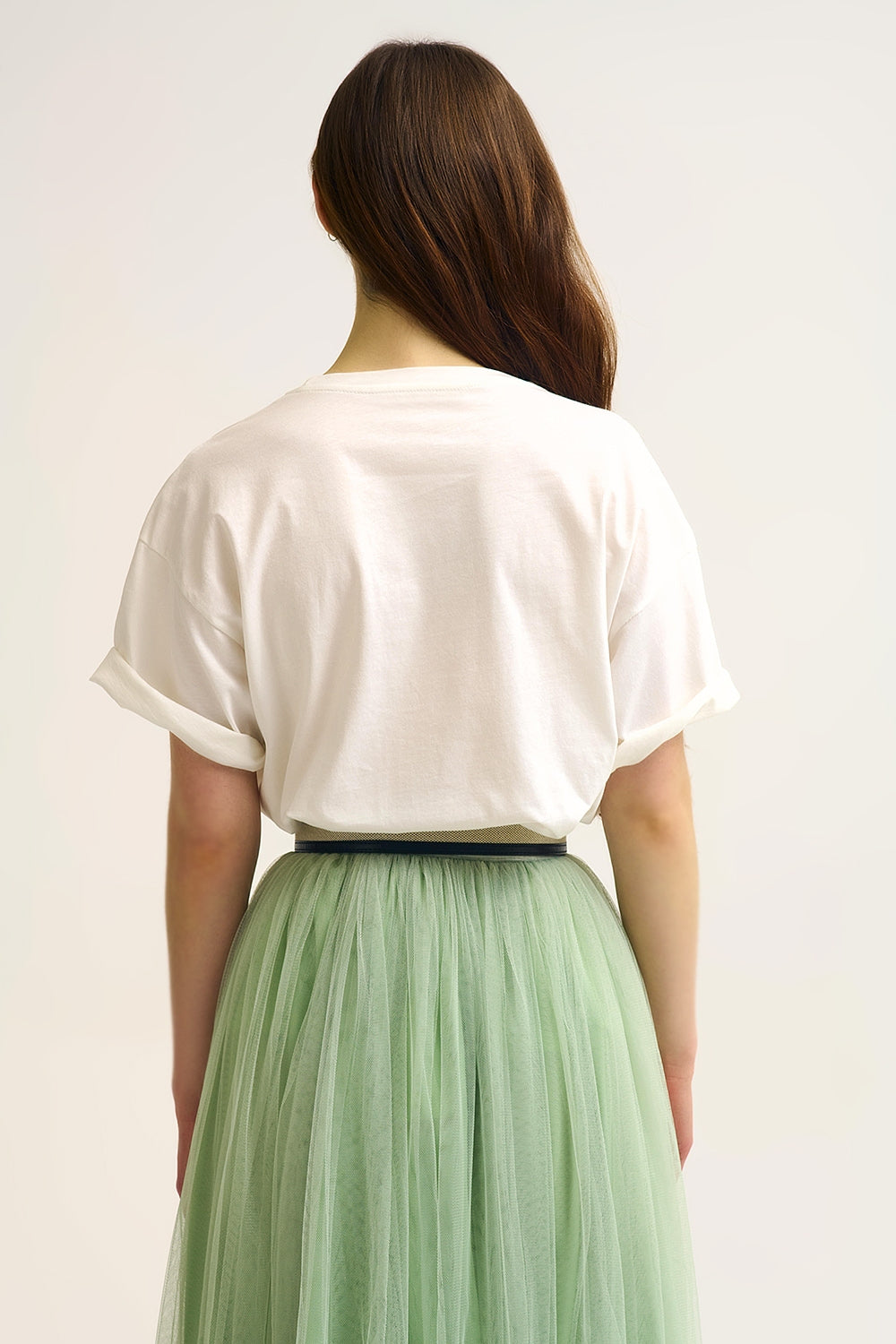 T-shirt brodé White Matcha Moments en vert