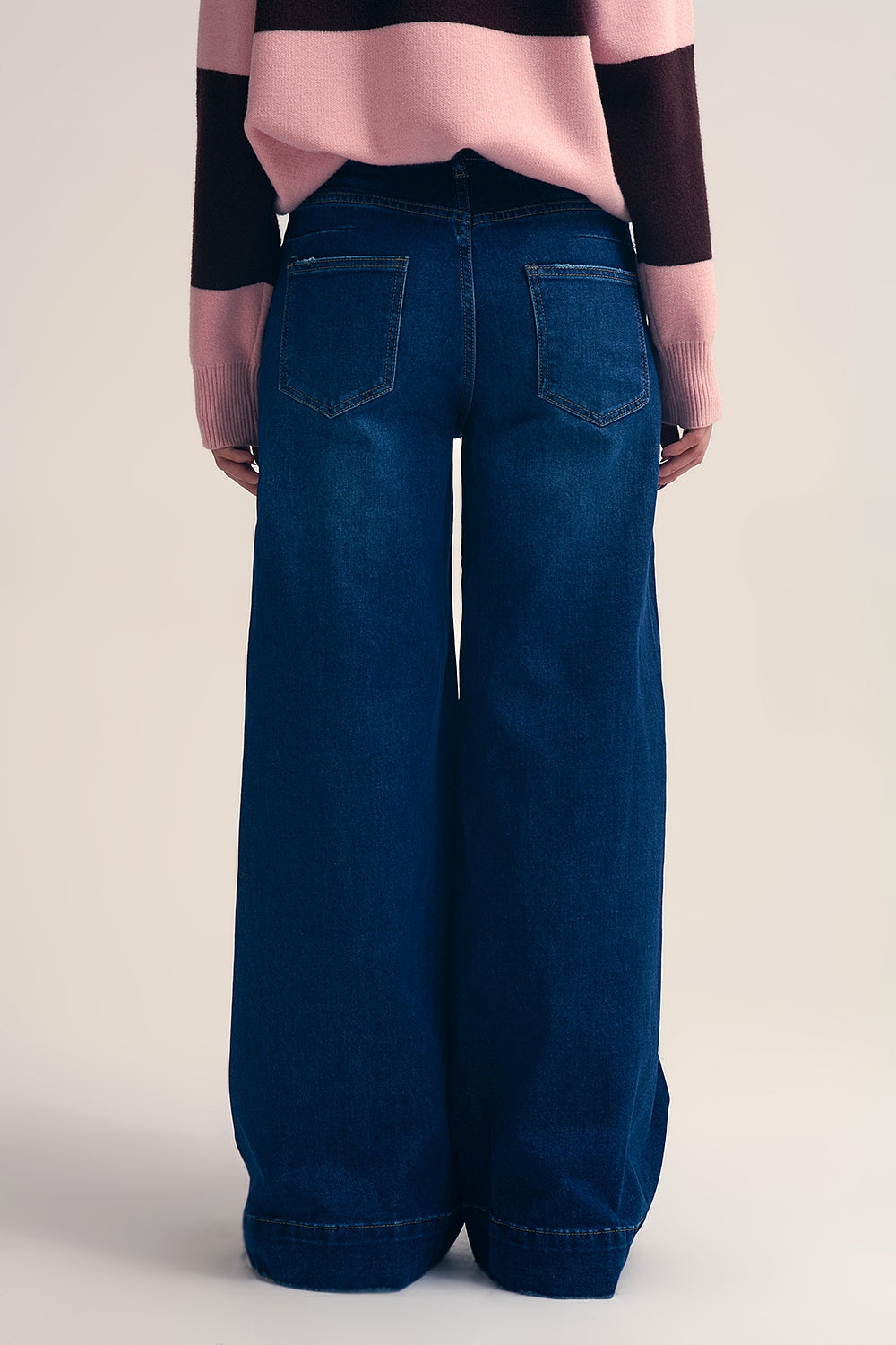 Jeans bleu foncé avec jambe extra large