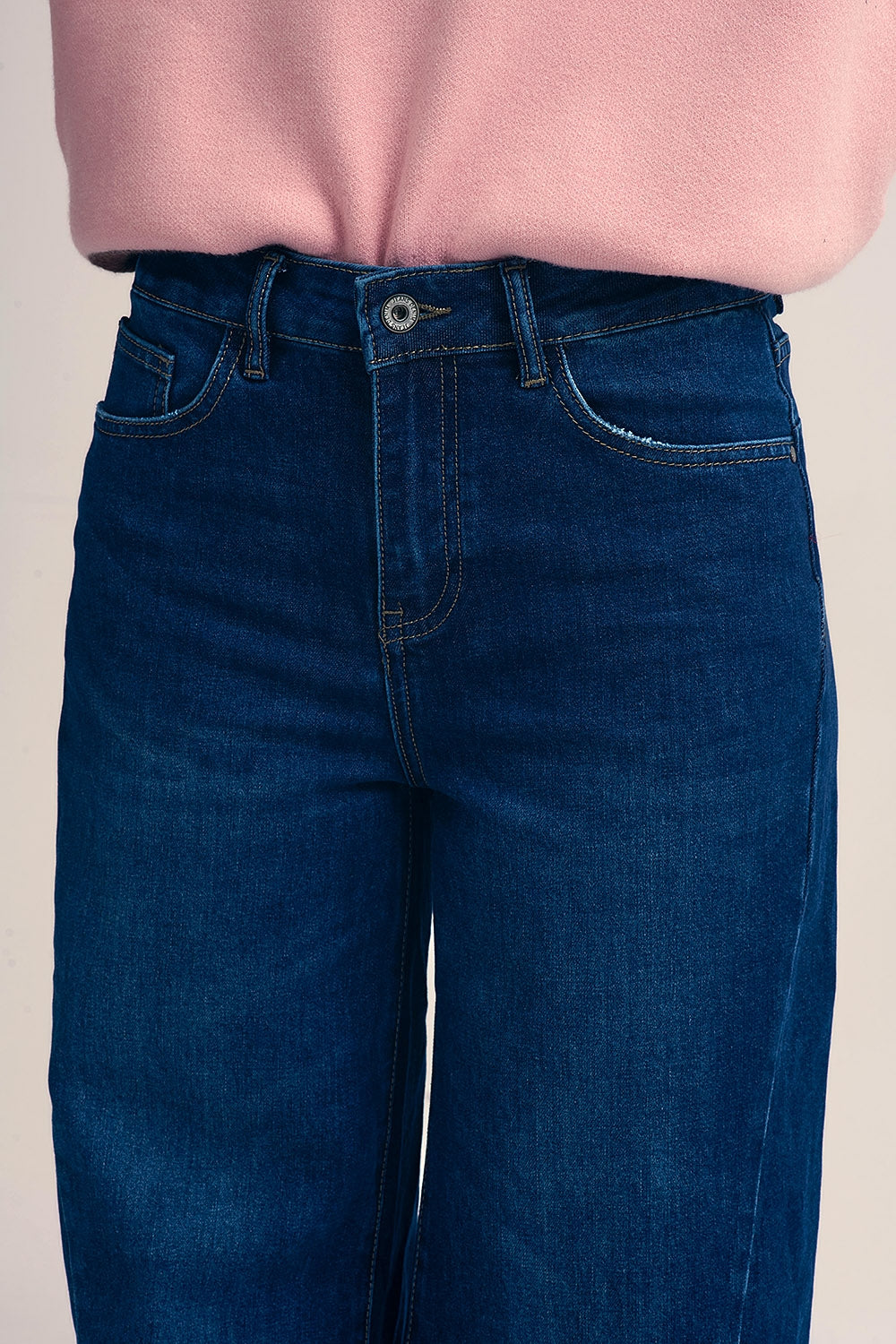 Jeans bleu foncé avec jambe extra large