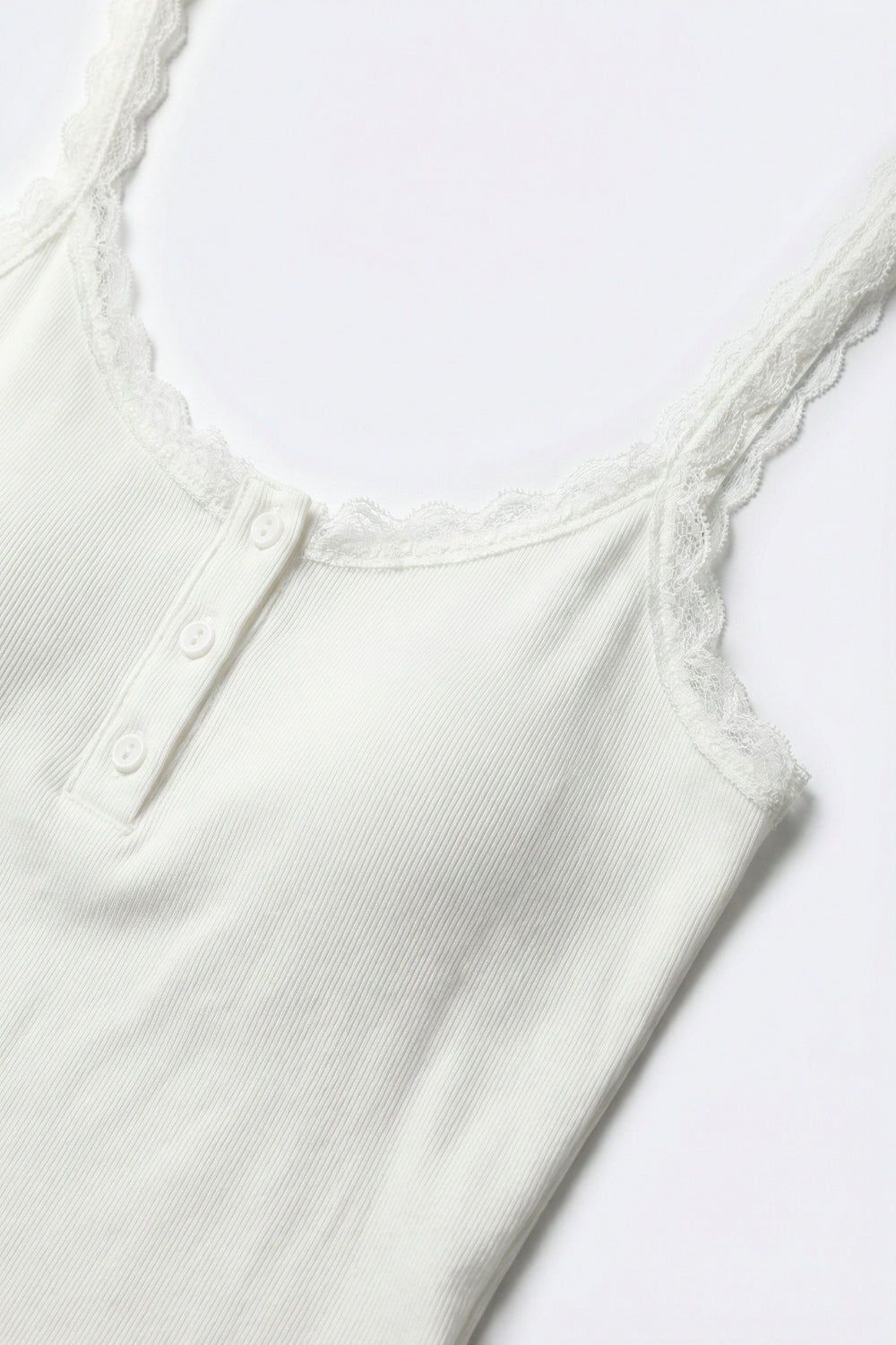 Débardeur à bretelles spaghetti en tricot côtelé blanc