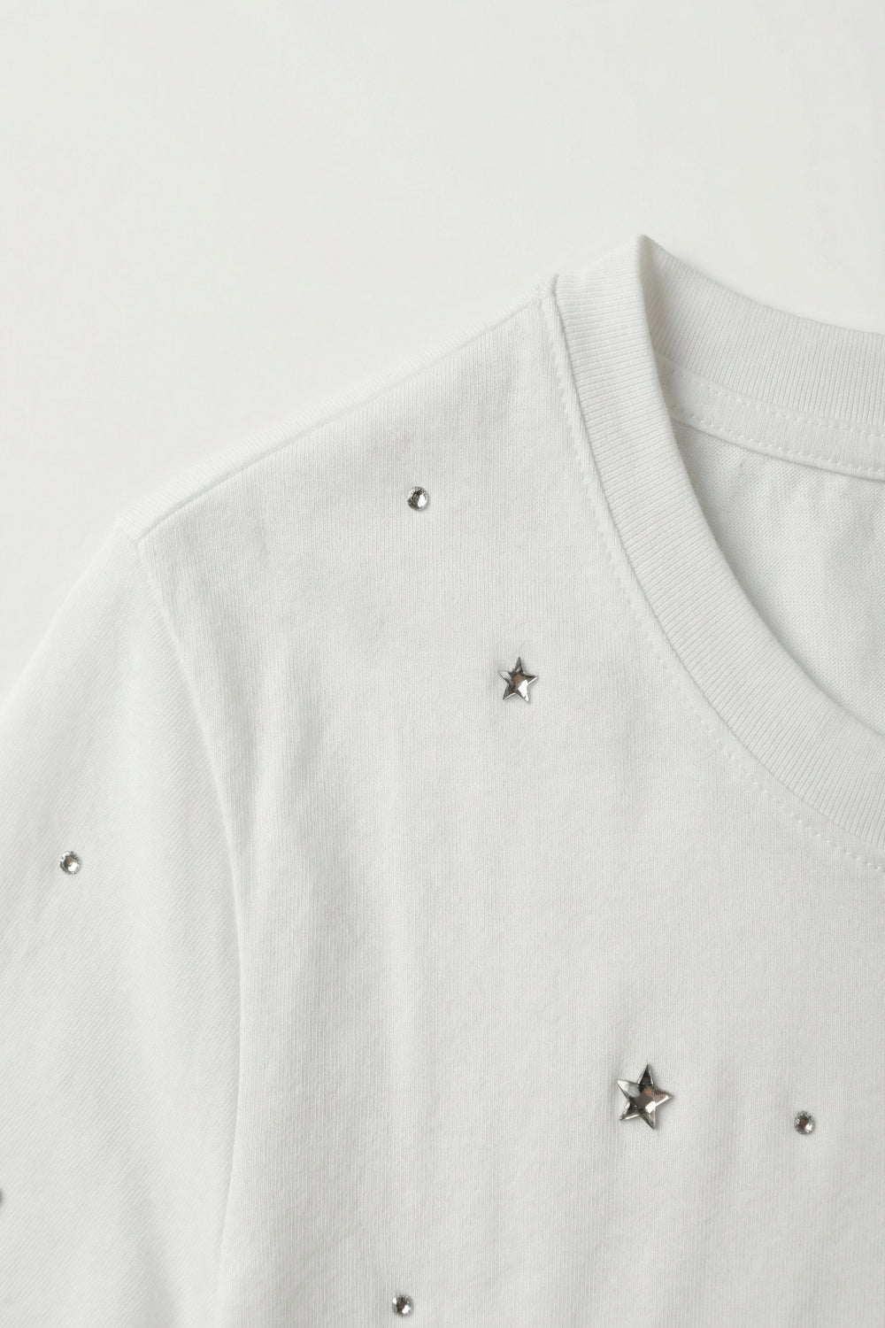 T-Shirt en coton blanc orné de strass