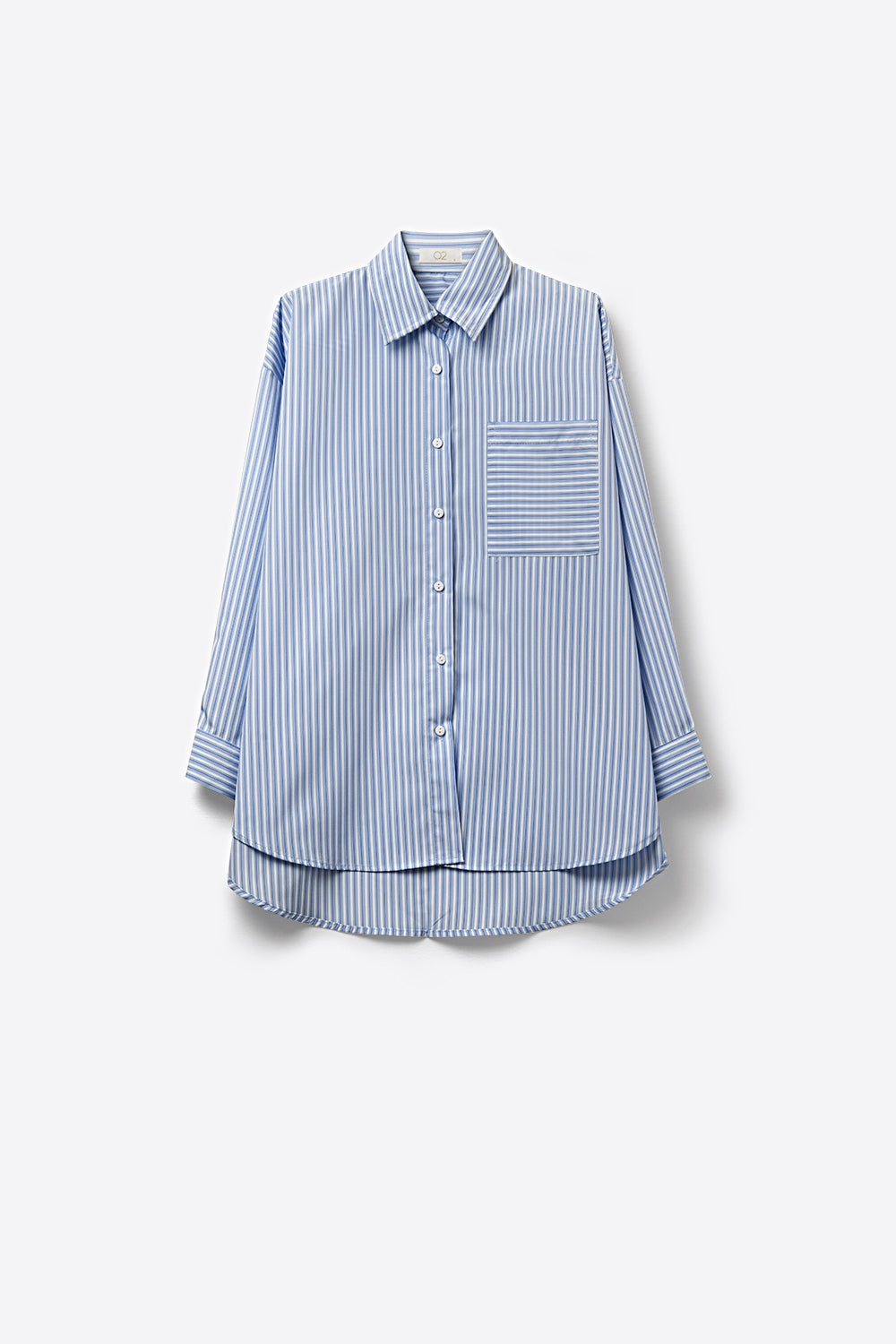 Chemise boutonnée à coupe décontractée rayée bleu clair