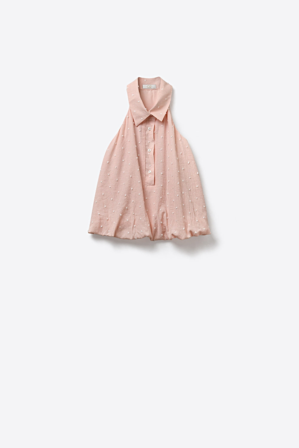 Chemisier sans manches avec col en Swiss Dot rose