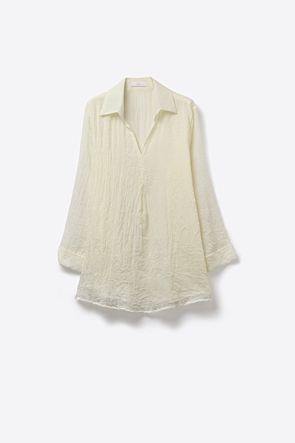 Tunique Crème à Coupe Ample avec Tissu Transparent