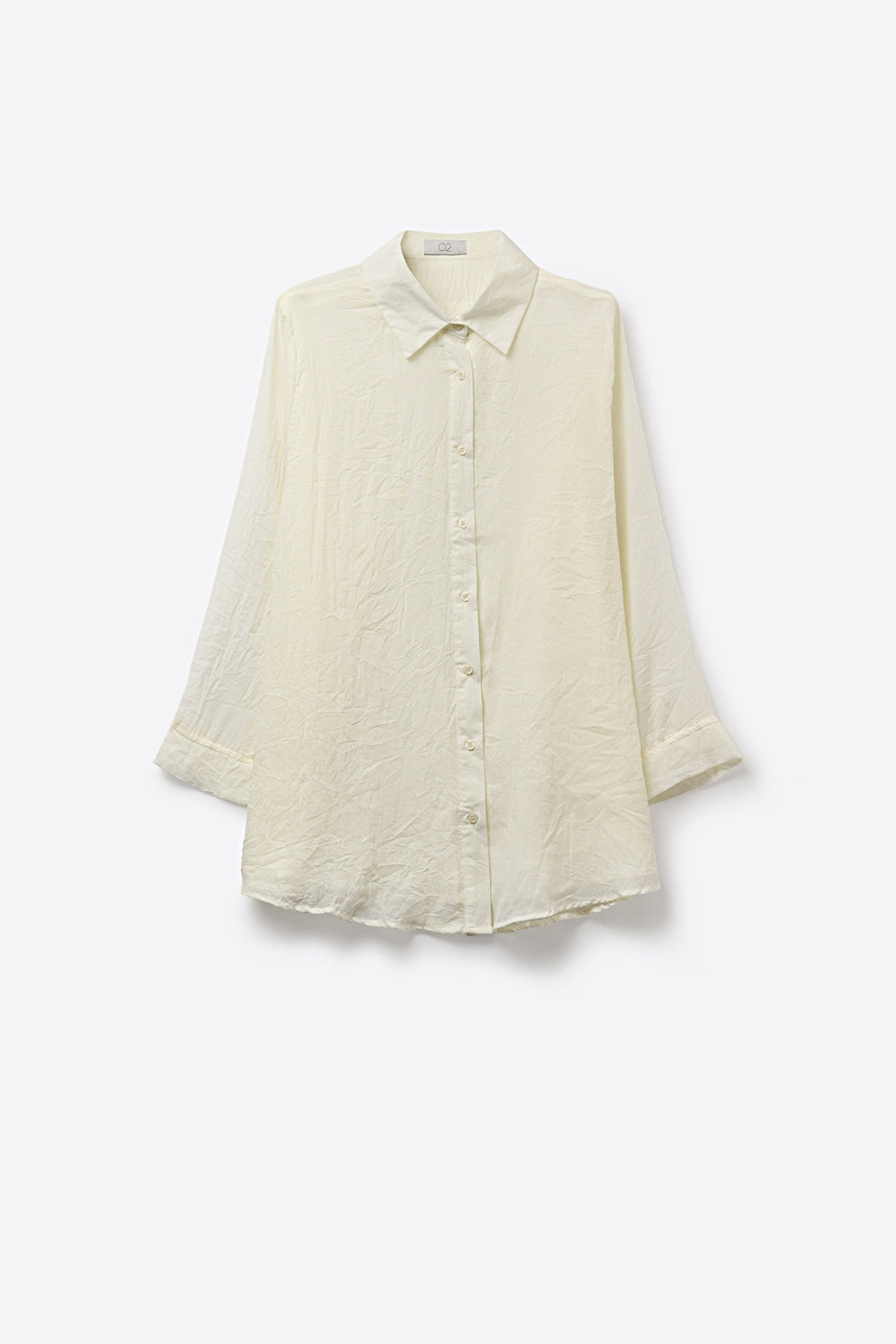 Chemise légère froissée à silhouette décontractée en crème