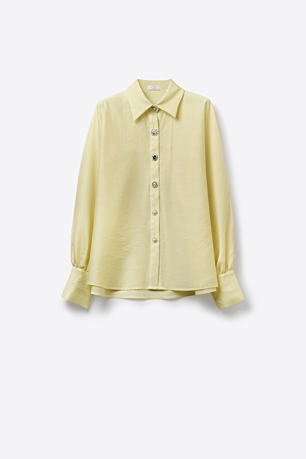 Chemise boutonnière jaune beurre avec boutons sur les poignets