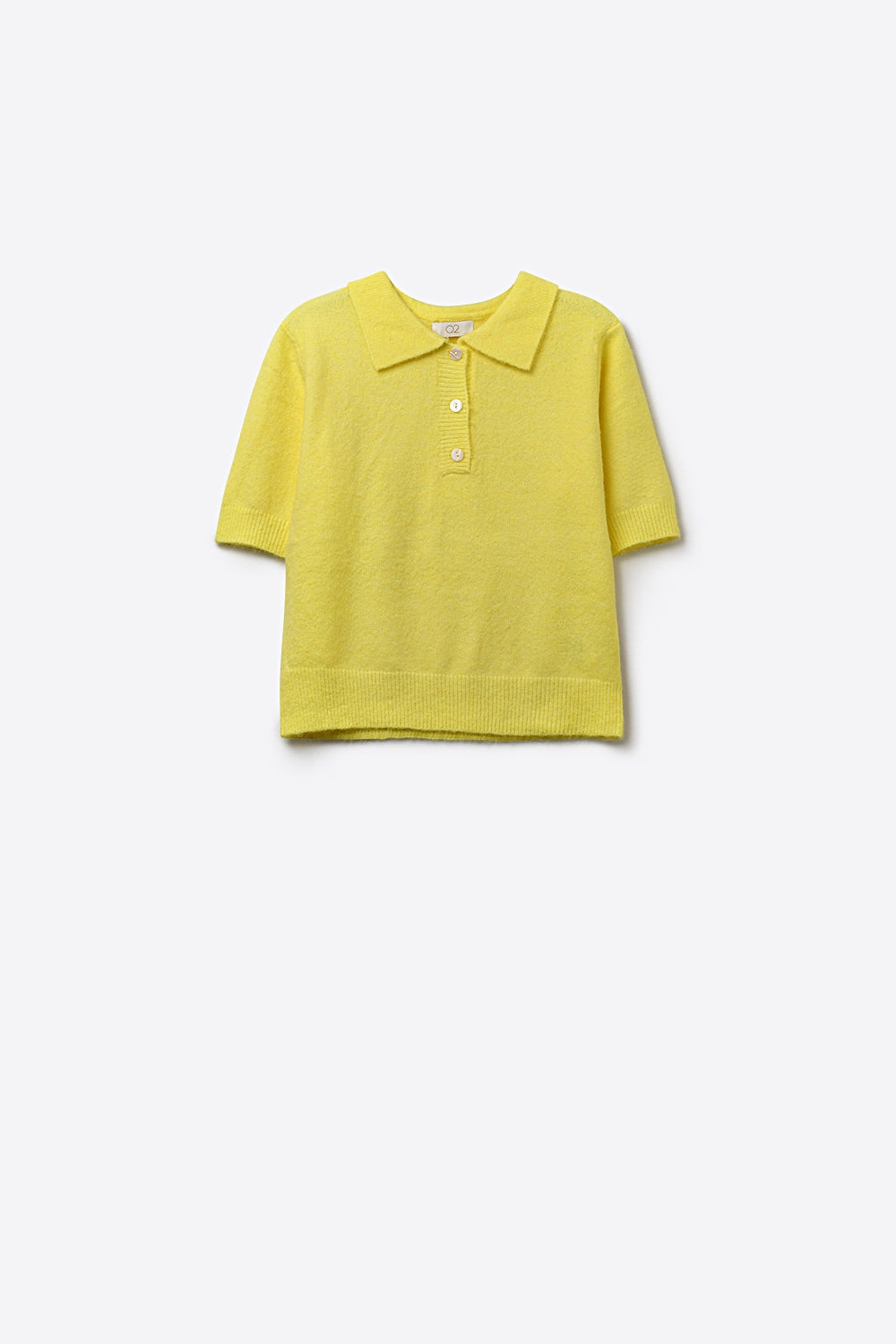 Polo jaune en tricot à manches courtes