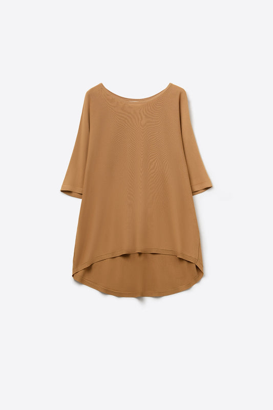 Pull oversize en camel avec manches coudées