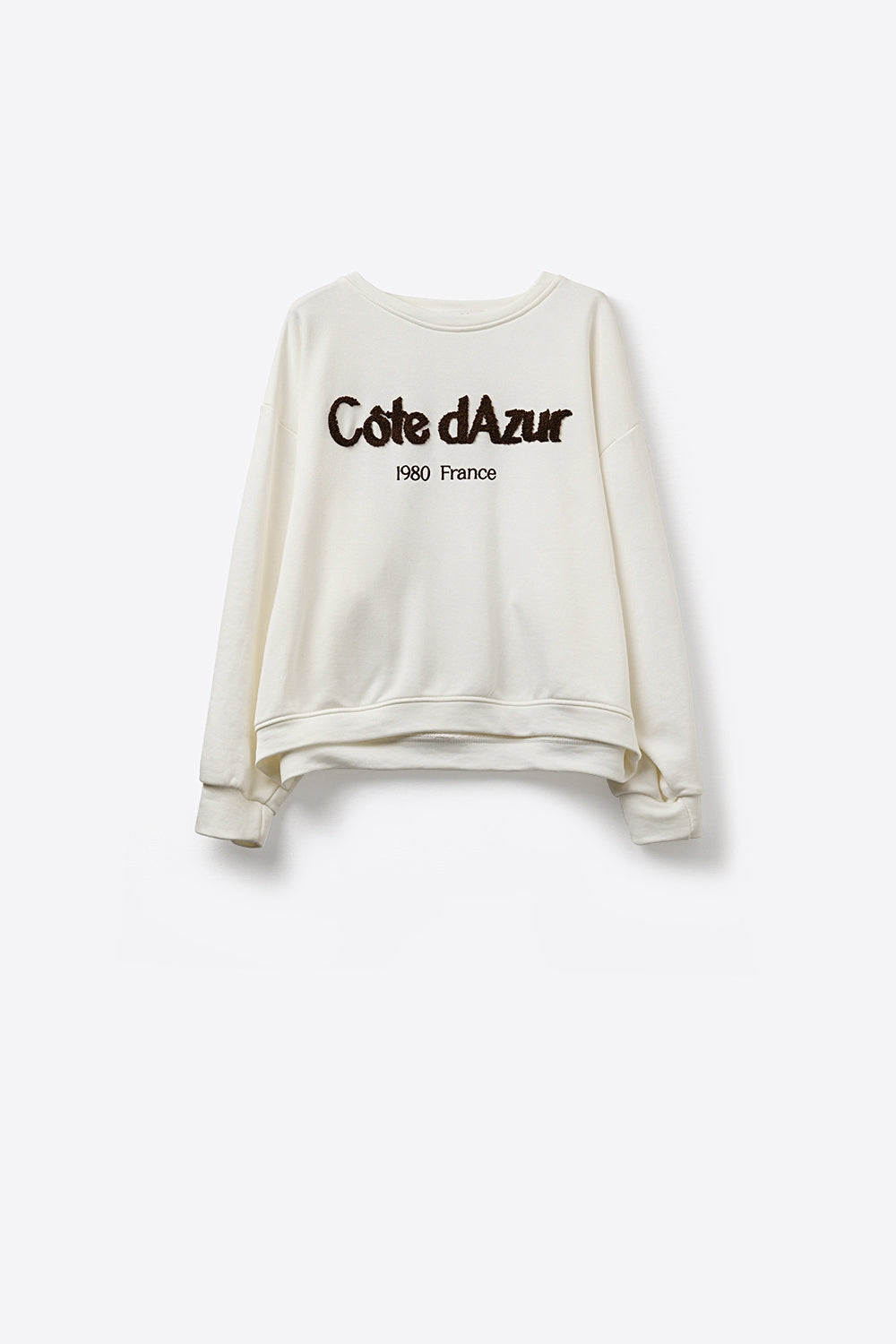 Côte d'Azur - Sweatshirt crème brodé
