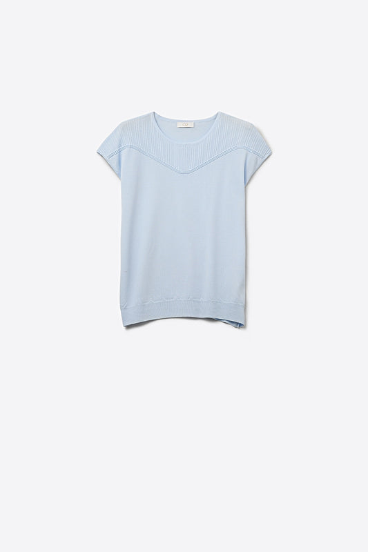 Pull en maille léger à coupe décontractée en bleu clair