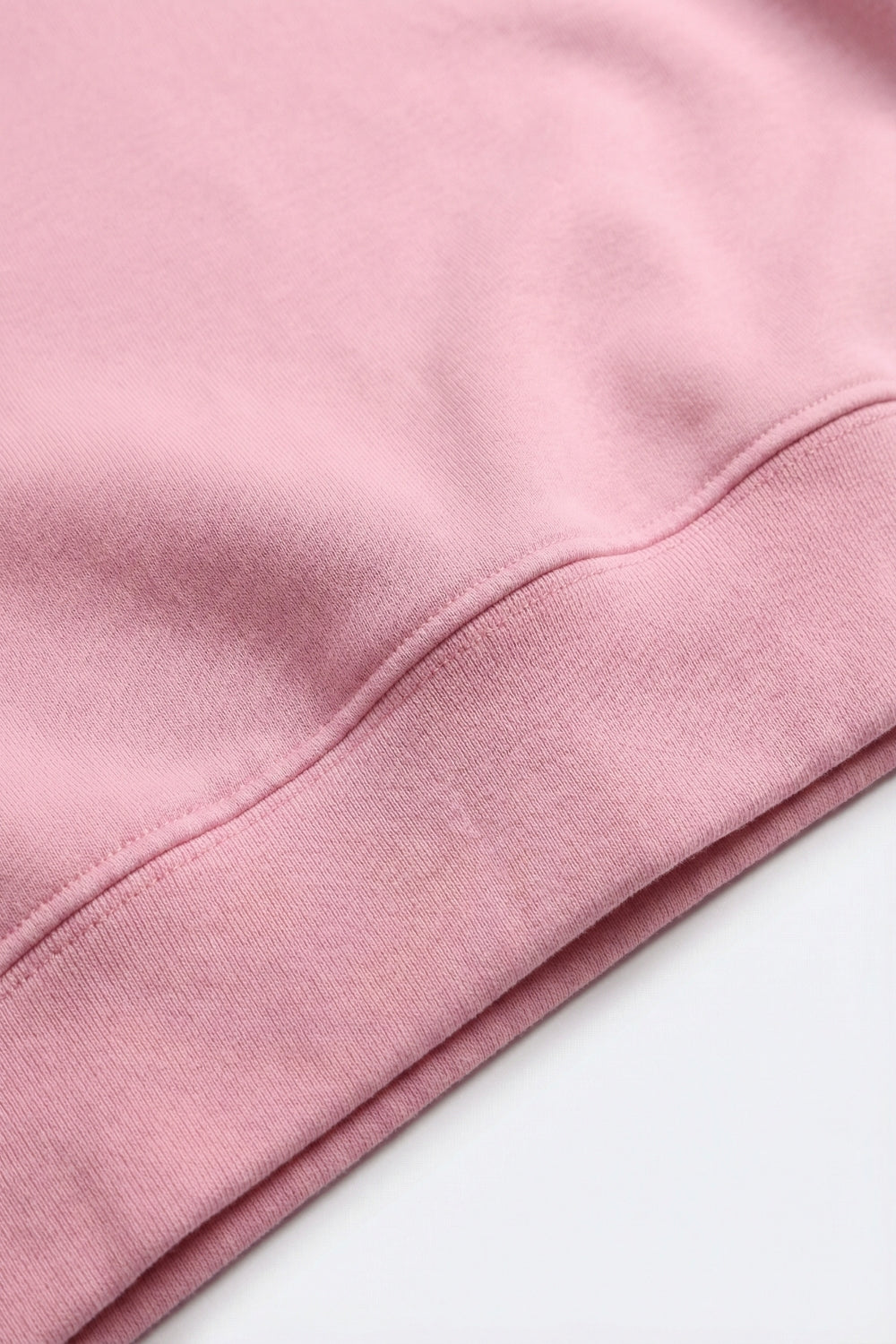 Sweatshirt basique à col ras du cou et épaules tombantes en rose