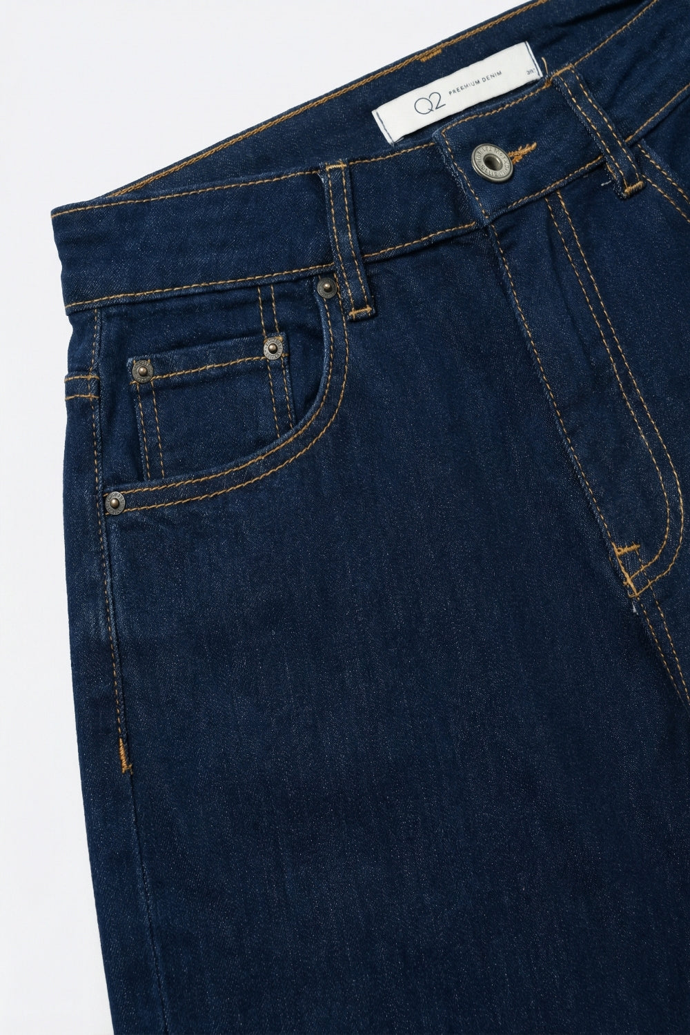 Jean en denim à jambe large et à taille haute bleu