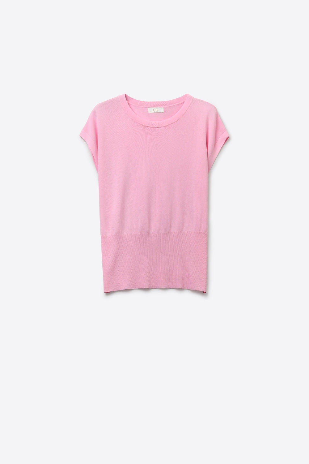 Pull en tricot léger avec large ceinture côtelée en rose