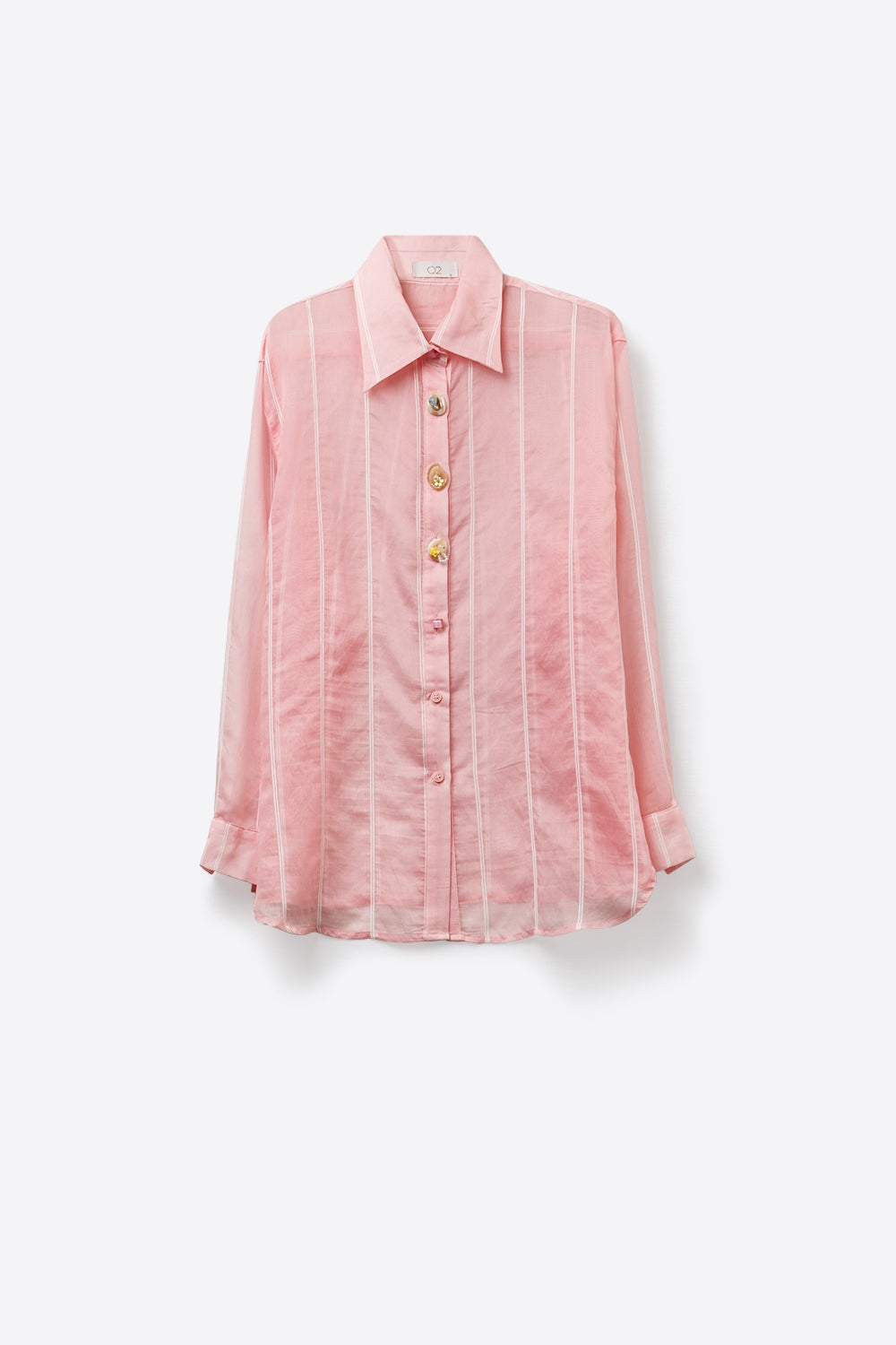 Chemise Rose Transparente à Boutons Vintage