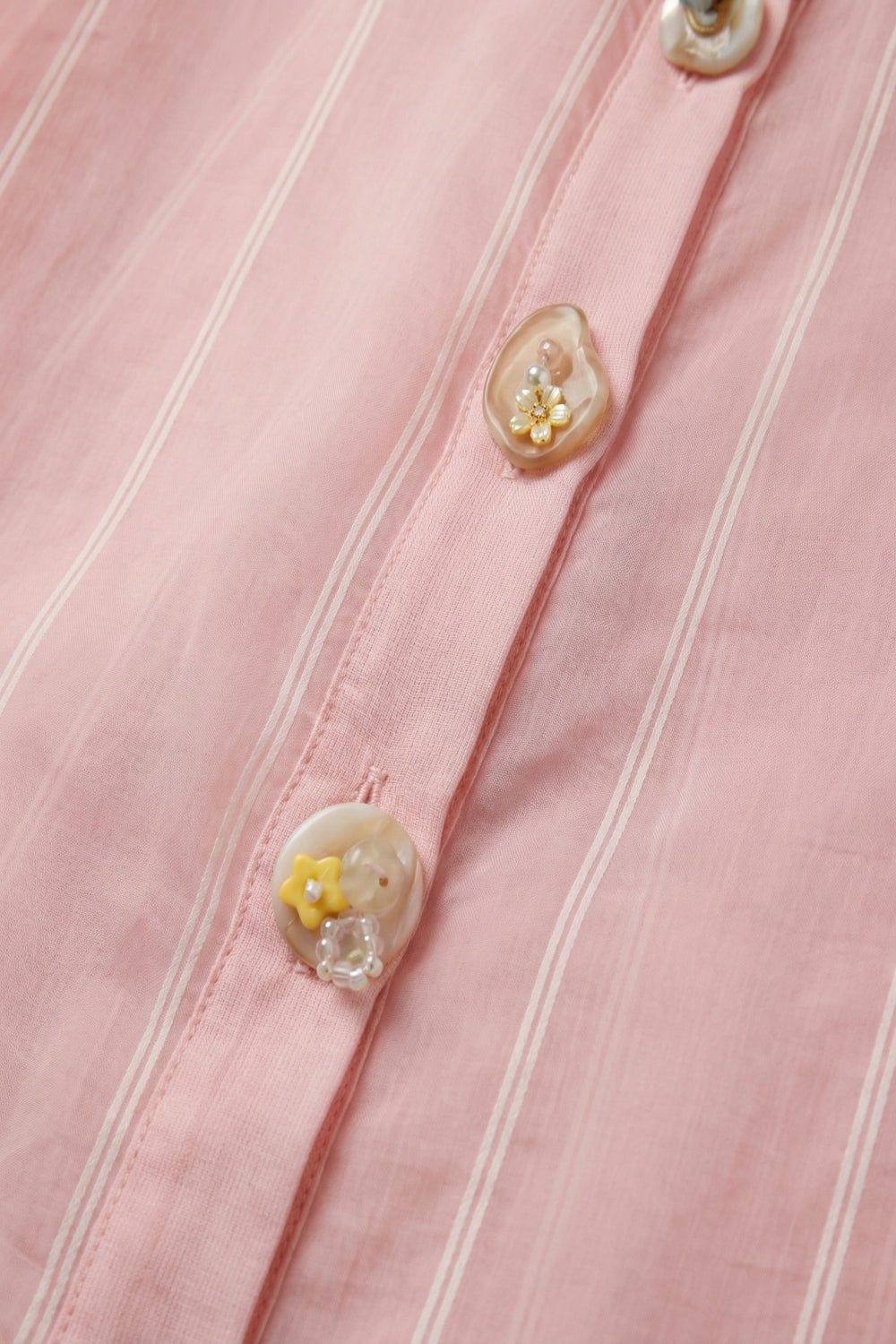 Chemise Rose Transparente à Boutons Vintage