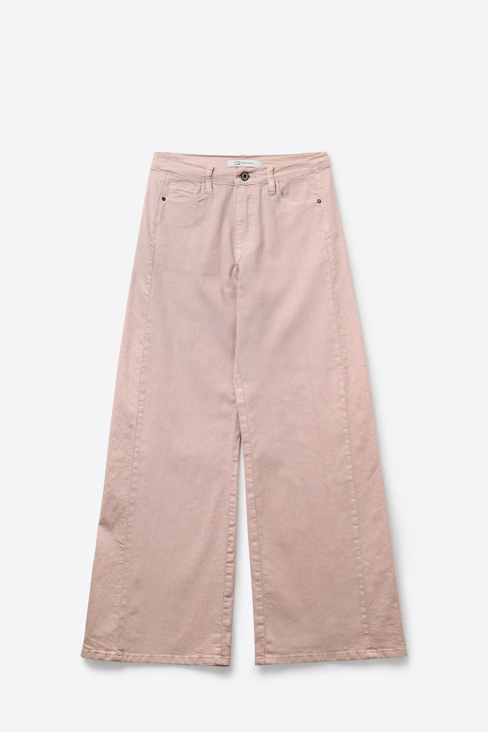 Pantalon large rose clair en sergé léger