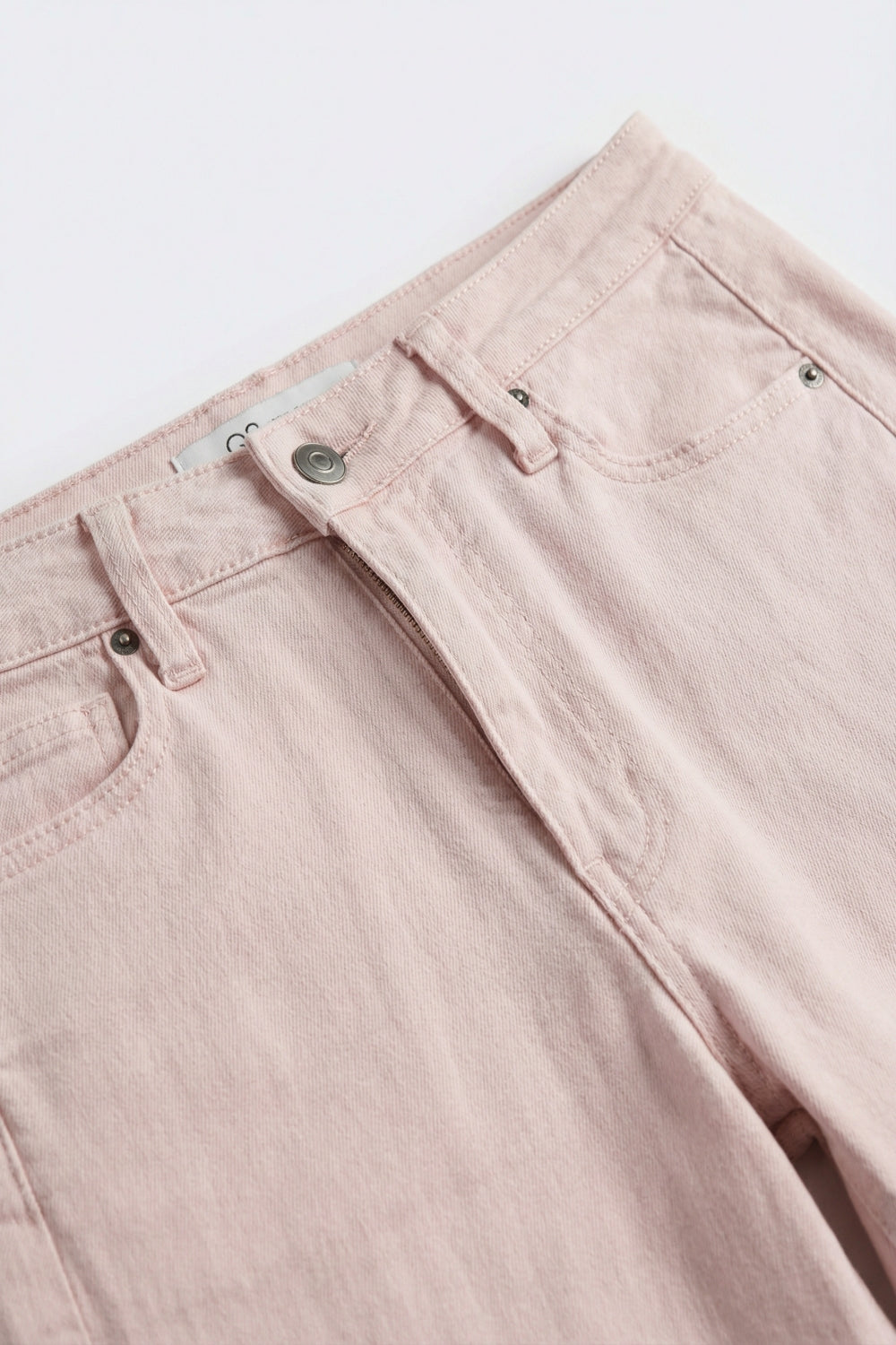 Pantalon large rose clair en sergé léger