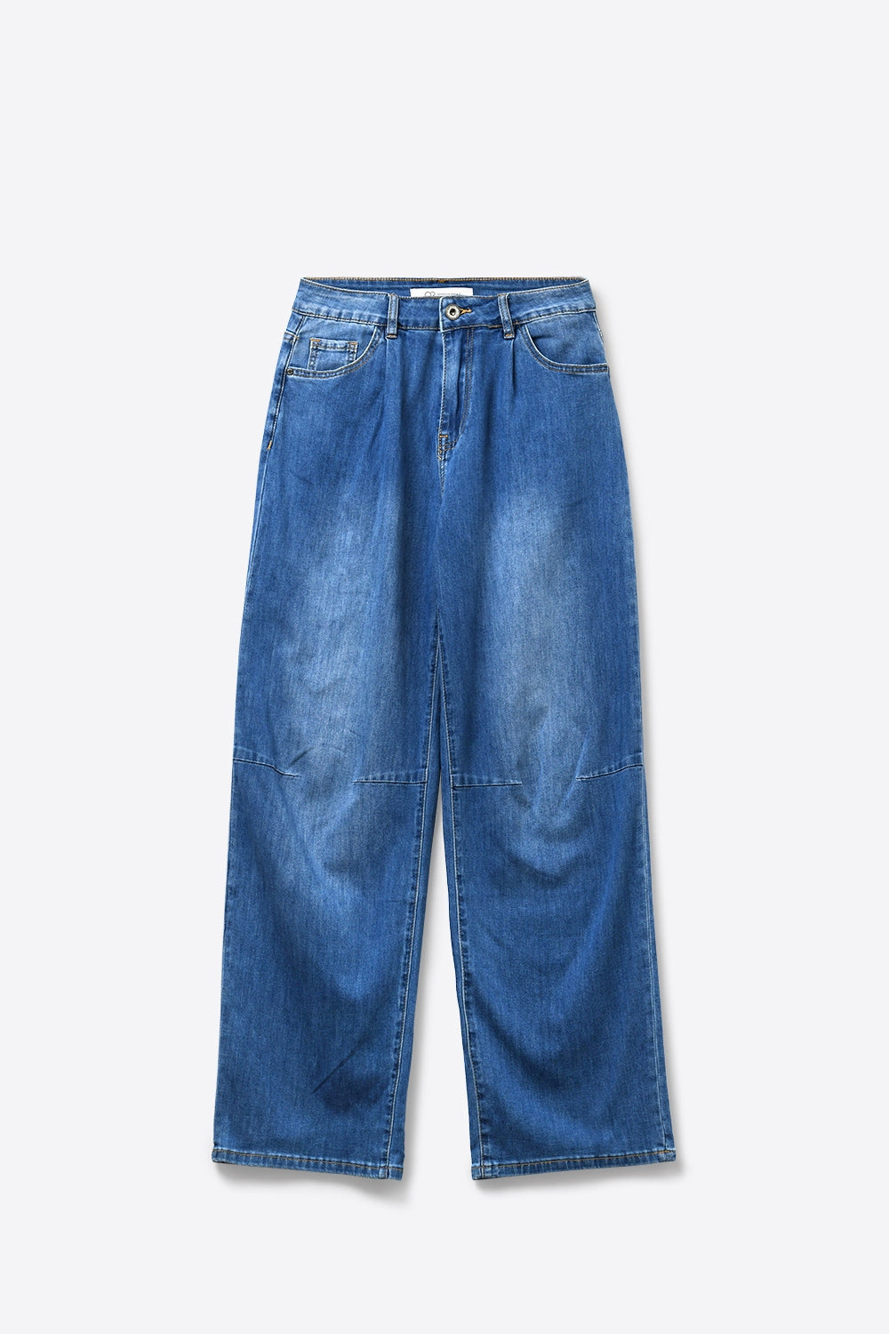Jean large en denim léger avec détail de couture incurvée